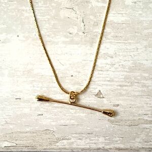 Gold Plated Baton Necklace Gold Bar Chain Brand New